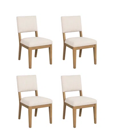 Macy's Furniture Millwork 4-pc. Fabric Side Dining Chair Set In White