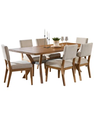Macy's Furniture Millwork 7-pc. Dining Set (table & 6 Side Chairs) In Brown