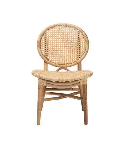 Macy's Furniture Osaka 23.6" Rattan Bohemian Dining Chair In Nude