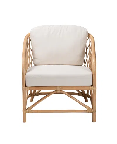 Macy's Furniture Patsy 30.7" Rattan Bohemian Armchair In Neutral