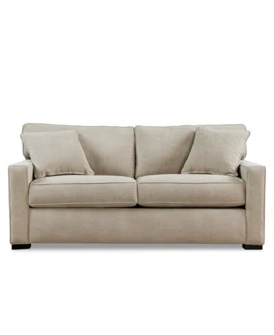 Macy's Furniture Radley 74" Fabric Apartment Sofa In Brown