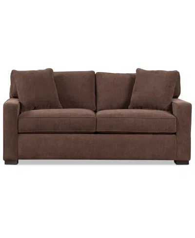 Macy's Furniture Radley 74" Fabric Apartment Sofa In Brown