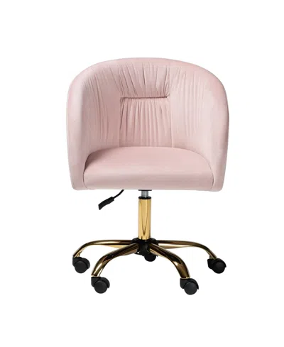 Macy's Furniture Ravenna 24.5" Metal Contemporary Office Chair In Pink