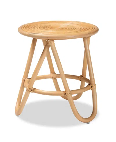 Macy's Furniture Rinjani 15.7" Rattan Bohemian End Table In Brown