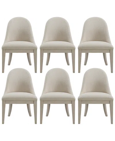 Macy's Furniture Sirena 6-pc. Woven Side Chair Set In Gray