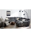 Macy's Gabrine Leather Sectional Collection In Black