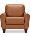 Macy's Galligher 36" Leather Chair, Created For  In Caramel