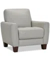 Macy's Galligher 36" Leather Chair, Created For  In Light Grey