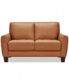 Macy's Galligher 59" Leather Loveseat, Created For  In Caramel
