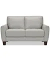 Macy's Galligher 59" Leather Loveseat, Created For  In Light Grey