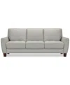 Macy's Galligher 82" Leather Sofa, Created For  In Light Grey