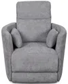 Macy's Gardley 38" Fabric Power Swivel Recliner, Created For  In Fog