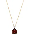 Macy's Garnet (1-3/4 Ct. T.w.) & Diamond Accent 18" Pendant Necklace In 14k Gold In Garnet