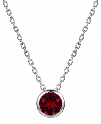 Macy's Garnet (1 Ct. T.w.) Pendant Necklace In Sterling Silver (also Available In Amethyst, Blue Topaz, Cit In Metallic