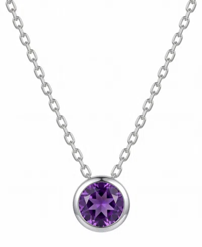 Macy's Garnet (1 Ct. T.w.) Pendant Necklace In Sterling Silver (also Available In Amethyst, Blue Topaz, Cit In Metallic