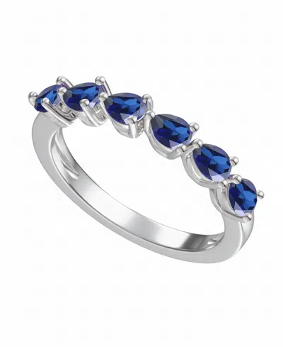 Macy's Garnet (1-1/4 Ct. T.w.) Ring In Sterling Silver (also Available In Multi-stones) In Blue