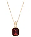 Macy's Garnet (2-5/8 Ct. T.w.) Drop Pendant Necklace In 14k Yellow Gold In Gold