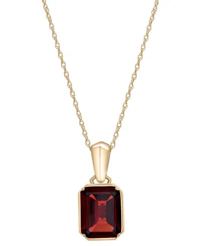 Macy's Garnet (2-5/8 Ct. T.w.) Drop Pendant Necklace In 14k Yellow Gold