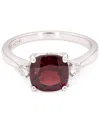 Macy's Garnet (2 Ct. T.w.) & Diamond (1/8 Ct. T.w.) Ring In 10k White Gold In Garnet