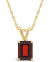 Macy's Garnet (2 Ct. T.w.) Pendant Necklace In 14k Yellow Gold In Gold