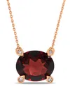 Macy's Garnet (3 Ct. T.w.) And Diamond Accent 17" Necklace In 10k Rose Gold In Garnet