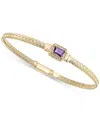 Macy's Garnet & White Topaz (1/5 Ct. T.w.) Woven Bangle Bracelet In 14k Gold-plated Sterling Silver (also I In Amethyst