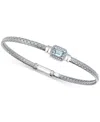 Macy's Garnet & White Topaz (1/5 Ct. T.w.) Woven Bangle Bracelet In 14k Gold-plated Sterling Silver (also I In Blue Topaz