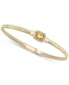 Macy's Garnet & White Topaz (1/5 Ct. T.w.) Woven Bangle Bracelet In 14k Gold-plated Sterling Silver (also I In Citrine