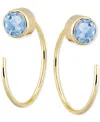 Macy's Garnet Bezel Threader Earrings (5/8 Ct. T.w.) In 14k Gold (also In Sky Blue Topaz, Cubic Zirconia, S In Sky Blue Topaz