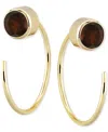 Macy's Garnet Bezel Threader Earrings (5/8 Ct. T.w.) In 14k Gold (also In Sky Blue Topaz, Cubic Zirconia, S In Garnet