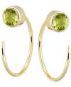 Macy's Garnet Bezel Threader Earrings (5/8 Ct. T.w.) In 14k Gold (also In Sky Blue Topaz, Cubic Zirconia, S In Peridot