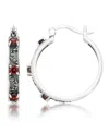 Macy's Garnet Round Hoops In Garnet