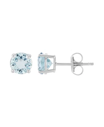 Macy's Garnet Stud Earrings (1-1/4 Ct. T.w.) In 10k Yellow Gold In Blue