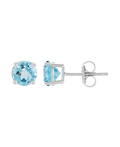 Macy's Garnet Stud Earrings (1-1/4 Ct. T.w.) In 10k Yellow Gold In Blue