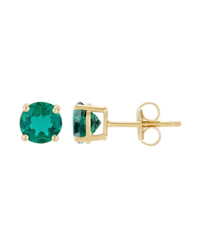 Macy's Garnet Stud Earrings (1-1/4 Ct. T.w.) In 10k Yellow Gold In Green