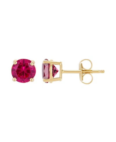Macy's Garnet Stud Earrings (1-1/4 Ct. T.w.) In 10k Yellow Gold In Red