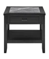 Macy's Garvine 25" Wood End Table In Black