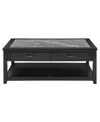 Macy's Garvine 47" Wood Cocktail Table In Black