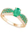 Macy's Gemstone (1-1/10 Ct. T.w.) & Diamond (1/5 Ct. T.w) Oval Ring In 14k Gold