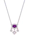 Macy's Gemstone (1 Ct. T.w.) & White Topaz (5/8 Ct. T.w.) Pendant Necklace In Sterling Silver Or 10k Gold-p In Amethyst