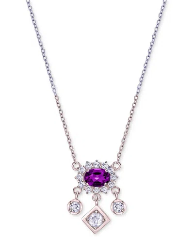 Macy's Gemstone (1 Ct. T.w.) & White Topaz (5/8 Ct. T.w.) Pendant Necklace In Sterling Silver Or 10k Gold-p In Amethyst
