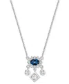 Macy's Gemstone (1 Ct. T.w.) & White Topaz (5/8 Ct. T.w.) Pendant Necklace In Sterling Silver Or 10k Gold-p In London Blue Topaz