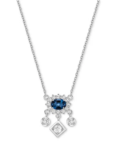 Macy's Gemstone (1 Ct. T.w.) & White Topaz (5/8 Ct. T.w.) Pendant Necklace In Sterling Silver Or 10k Gold-p In London Blue Topaz