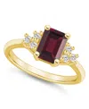Macy's Gemstone And Diamond (1/5 Ct. T.w.) Ring In 14k Gold In Garnet