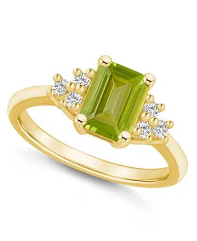 Macy's Gemstone And Diamond (1/5 Ct. T.w.) Ring In 14k Gold In Peridot