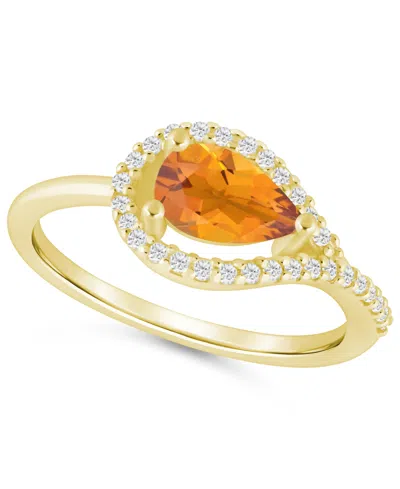 Macy's Gemstone And Diamond Ring (1/5 Ct. T.w.) In 10k White Gold (also In 10k Yellow Gold)