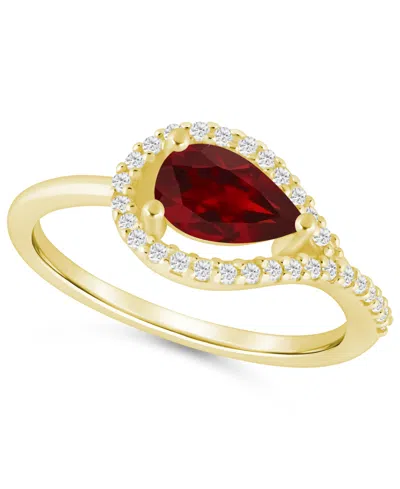 Macy's Gemstone And Diamond Ring (1/5 Ct. T.w.) In 10k White Gold (also In 10k Yellow Gold)