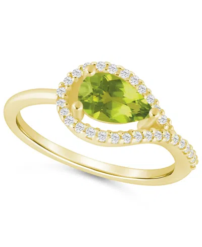 Macy's Gemstone And Diamond Ring (1/5 Ct. T.w.) In 10k White Gold (also In 10k Yellow Gold)