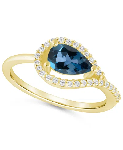 Macy's Gemstone And Diamond Ring (1/5 Ct. T.w.) In 10k White Gold (also In 10k Yellow Gold)