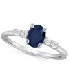 Macy's Gemstone And Diamond Ring (1/6 Ct. T.w.) In 10k White Gold (also In 10k Yellow Gold) In Metallic